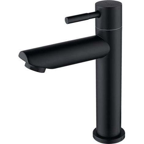 Cold water only sink tap, cold water basin tap (suitable for toilets), matte black stainless steel. (1/5)