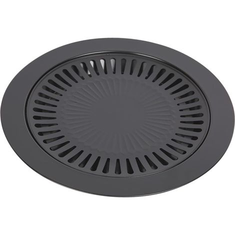 Poêle à Barbecue Antiadhésive Pour Cuisson Viande Grillée, Plaque De Cuisson 32 Cm En Acier Résistant à La Chaleur, Compatible Réchaud Gaz, Pour Barbecue En Extérieur Et Repas Entre Amis (1/5)