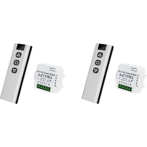 2 interrupteurs intelligents Tuya WIFI pour rideaux, avec application de programmation, commande de moteur et télécommande RF 433 MHz pour stores électriques à enrouleur. (1/5)