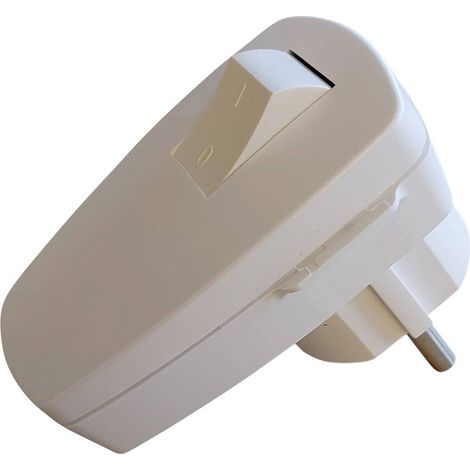 N & L 10231 Spina angolata di sicurezza Plastica con interruttore 230 V Bianco