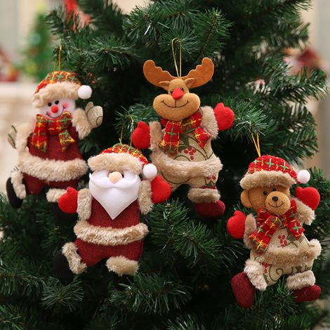 4 Pieces Christmas Tree Decoration Hanging Ornament Dolls (1/5)