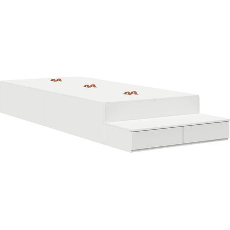 vidaXL Cadre de lit avec rangement Blanc 80 cm Bois d'ingénierie (1/5)