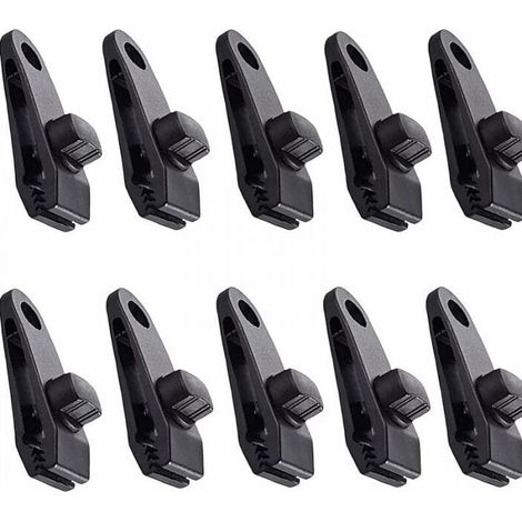 10Pcs Tarp Clips Tent Clips Awnings Clamp Clip Awnings for Camping Canopy Clamp Tarp Clips Awnings for Outdoor Activities Black (1/5)