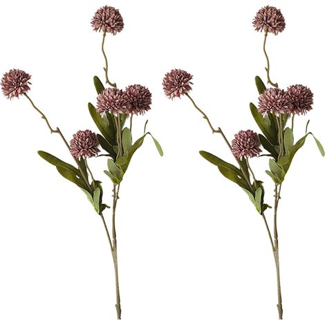 Lot de 2 pissenlits artificiels, 5 têtes, fleurs miniatures réalistes, décoration mariage, chambre, salon (1/5)