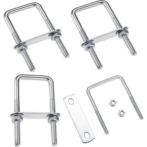 4 Pièces M8 en U Quincaillerie, Boulon U 304 Acier Inoxydable Avec Écrou Plaques Rondelle, U-Bolts, U-Boulon, Serrage Fixation Pour Tuyaux (40 x 100mm) (1/5)