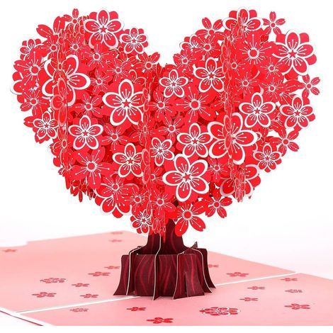 Cate Pop-Up Bouquet de Coeu, Douce Cate 3D Lette Amou pou Femme & Amie, Cate d'Amou avec Coeu pou Annivesaie, Annivesaie de Maiage, Saint Valentin, Annivesaie (1/5)