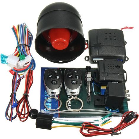 Système de sécurité du véhicule avec 2 télécommandes Système de protection de sécurité d'alarme de voiture Entrée sans clé Alarme de voiture (1/5)