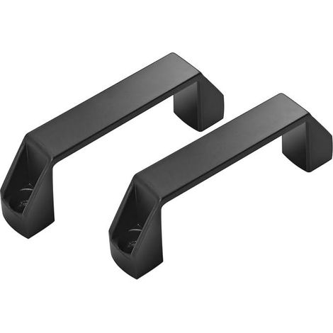 Poignée de tirage pour profilé aluminium, Lot de 2 poignées en alliage d’aluminium noir, entraxe 90 mm (1/4)
