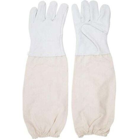 Gants de protection apiculteur en peau de chèvre, manches ventilés – modèle universel, cuir souple et résistant pour ruchers (1/5)