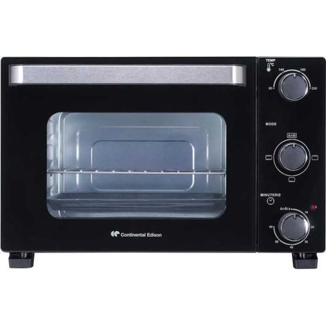 CONTINENTAL EDISON CEMF22B - Minifour electrique 22L noir - 1300W - Rotissoire, Convection naturelle