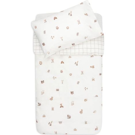 Parure de Lit Enfant - Animal Friends - 100x140 cm - 100% Coton - Housse de Couette et Taie d’Oreiller - Set de Literie (1/4)
