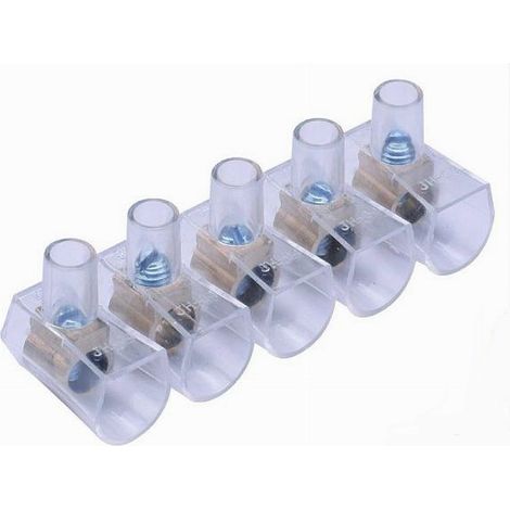 TRADE SHOP - Morsettiera Morsetti Terminali Unipolari Sezione 6mm² 2 Stecche Da 5 Pezzi 83312 - (1/2)
