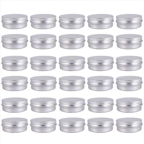 30 Boîtes de Baume à Lèvres en Aluminium avec Bouchon à Vis (30 ml) (1/5)