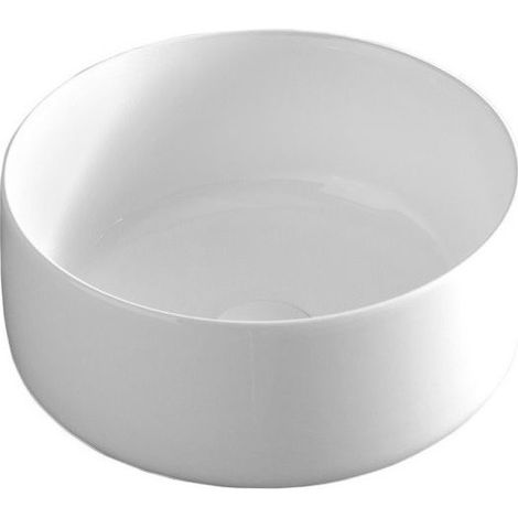 Aufsatzwaschbecken 35 cm rund, glänzend, weiß. (1/4)