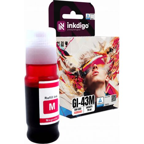 Tinta Inkdigo GI43M compatible con Canon Pixma G540 G640, certificada por TÜV. (1/5)