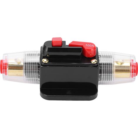 Disjoncteur 100A cuivre rouge bakélite réarmable protection fusible pour système audio auto (1/5)