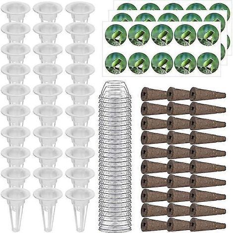 Filiyano-Ensemble de 30 paniers de culture hydroponique en plastique avec fentes, pour le semis, le drainage et l'aération. (1/5)