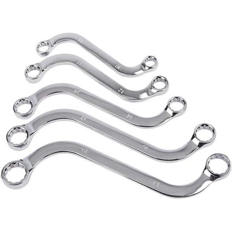 Set 5 Chiavi Combinate Poligonali Tipo S fisse ad anello poligonali 10-19mm (1/5)