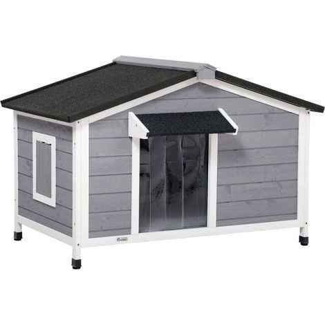 Cuccia Casetta per Cani 109x79x72 cm in Legno Grigio