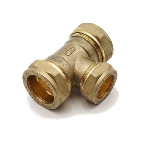 PrimaPlus Brass Compression Reduced Tee 28mm Pack of 5 (1/2)
