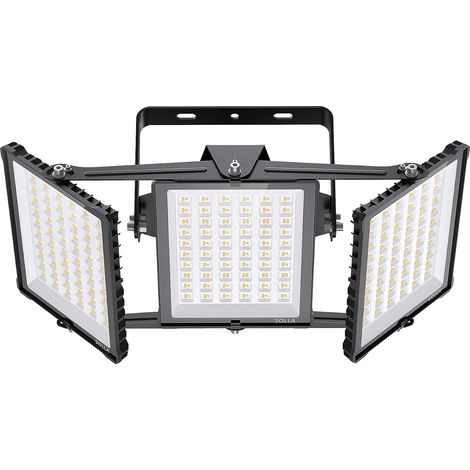 Projecteur LED extérieur 450W 2025 Plus Nouvelle Version Mis à Jour, 45000 LM, Blanc Lumière du Jour 6000K, Étanche IP66,3 Têtes Réglables, Éclairage de Sécurité Extérieur pour Cours (1/5)