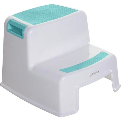 Hockertritt - DREAMBABY - 2 UP - Rutschfest und strukturiert - Bis zu 80 kg für Kinder und Erwachsene - Aqua (1/5)