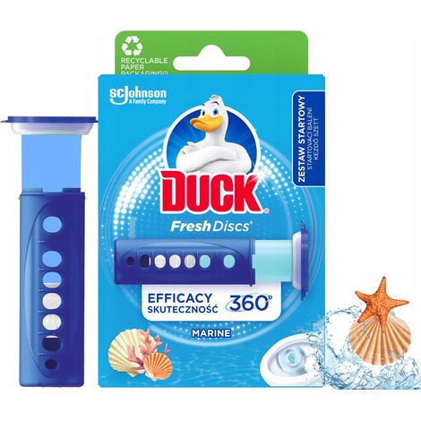 Duck Fresh Discs Marine - Gel detergente per WC in pastiglie da 36 ml + applicatore