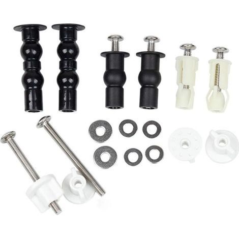 3 Paires Abattant WC Fixations Charnières, Vis pour Toilette Ensemble de Fixation Charnière vis Fixations Extensible Caoutchouc Vis Convient à Toutes Les Toilettes-