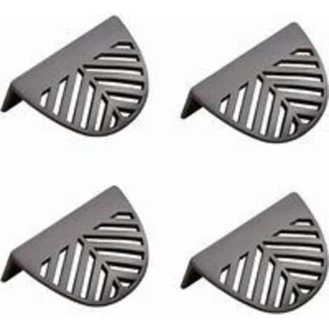 4pcs Leaf Shape Cabinet Pulls Gold Brass Kitchen Furniture Handles Copper Door Drawer Pulls - Black (1/5)