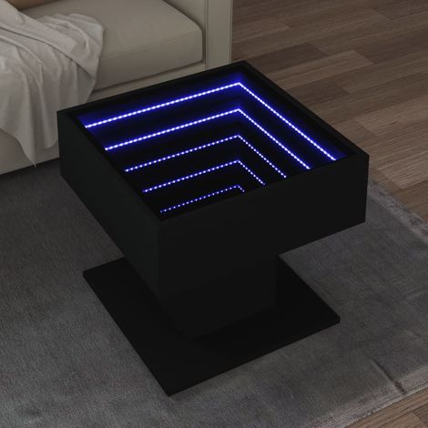 LED-Couchtisch Schwarz 50x50x45 cm Holzwerkstoff