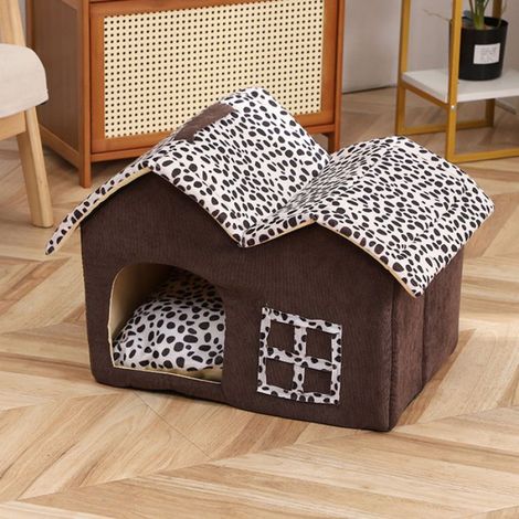 Miss niche chenil double toit pour animal chien fournitures pour animaux - - 55x40x42cm (1/4)