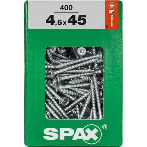 Spax Universalschrauben 4.5 x 45 mm TX 20 - 400 Stk. Holzschrauben (1/2)
