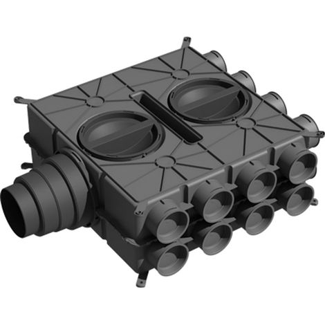 Wolf Distribuidor de aire DN125-180 16 boquillas DN75 con 8 tapas de cierre, 2577596