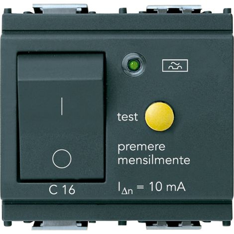 Interruttore MTDiff.1P+N C16 10mA 2 moduli Vimar 16511.16 Idea