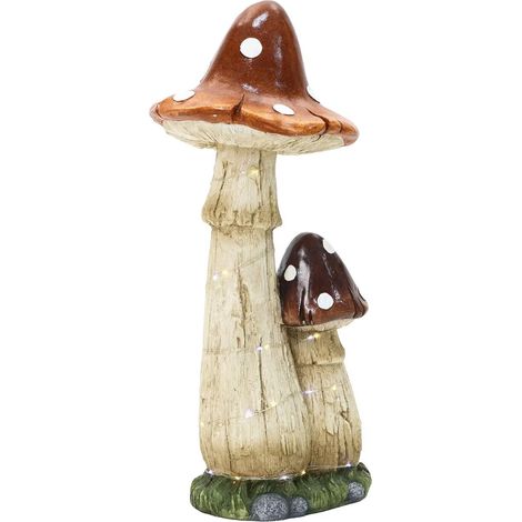 MGO Gartenskulptur Pilz-Deko mit LED-Beleuchtung, 25x22,5x56 cm, stilvolle Gartenfigur für Außenbereich (1/5)