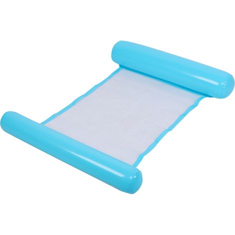 Tragbares, aufblasbares Wasserbett, faltbare Hängematte, Schwimmstuhl für Pools, blau (1/5)