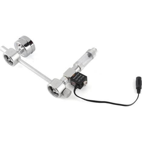 Kit de générateur de CO2 pour aquarium à monter soi-même, comprenant un système avec électrovanne, compteur de bulles et réacteur de dioxyde de carbone pour plantes. (1/2)