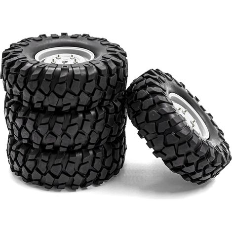 Pneus en caoutchouc sur chenilles RC pour voiture, avec jantes de remplacement, pour 1/10 Traxxas TRX-4 Axial SCX10 90046 90047 CC10 (1/5)