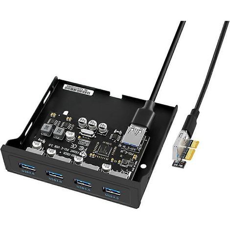 Carte d'extension USB PCI-E vers USB 3.0 pour panneau avant PC. adaptateur USB PCIE. support pour lecteur de disquettes 3.5 pouces (1/5)