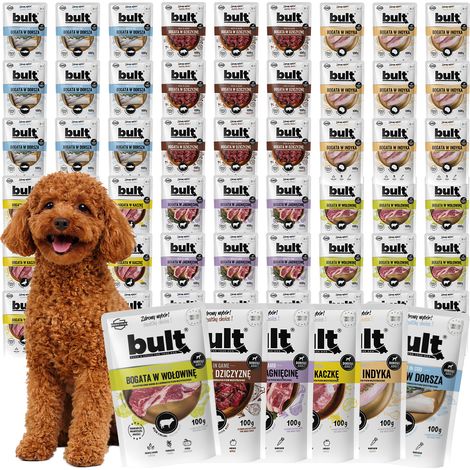Alimento húmedo para perros BULT, mezcla de sabores, sobres de 60 x 100 g, completo. (1/5)