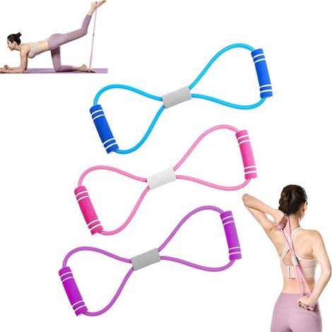 3er-Pack Widerstandsbänder, Achter-Widerstandsbänder, Unisex, Achter-Widerstandsbänder für Arme, Brustmuskeltrainer, Achter-Widerstandsbänder mit Griffen (1/5)
