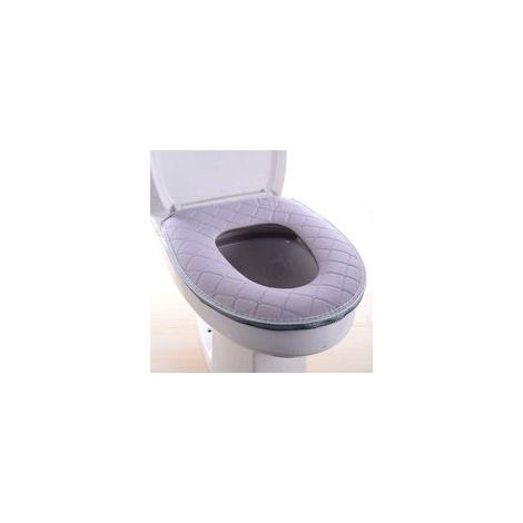 Housse de siège de toilette pour salle de bain, coussin doux, chaude, housse de toilette en tissu lavable, adaptée à tous les si (1/4)