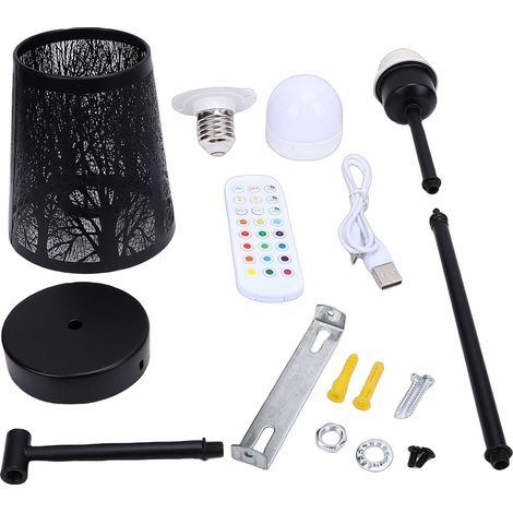 Applique murale rechargeable à intensité variable RGB, lampe de chevet ajourée avec télécommande pour chambre à coucher (1/5)