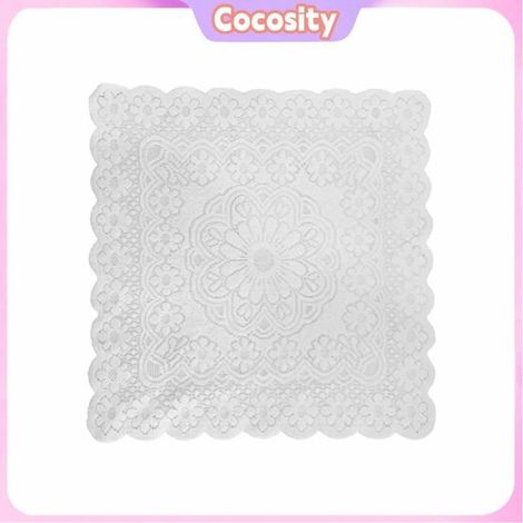 Cocosity nappe en dentelle florale Nappe en dentelle blanche 120x120 cm, couverture de Table exquise pour fête, maison, deco pack (1/5)