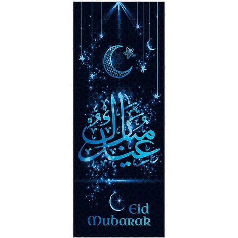 Eid Mubarak Dekoration PVC-Tapete 3D-Türaufkleber Ramadan-Mond-Wandbild Schlafzimmerdekoration
