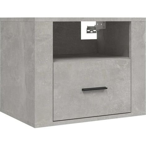 Maison Exclusive - Mesita de noche de pared gris hormigón 50x36x4 (1/5)