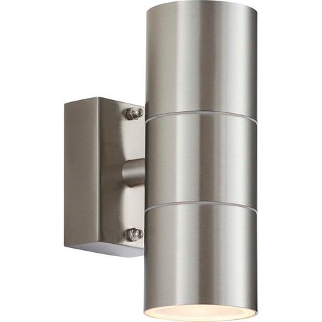 Applique esterna Endon Canon inox lucido 2xGU10 su/giù IP44 (1/4)
