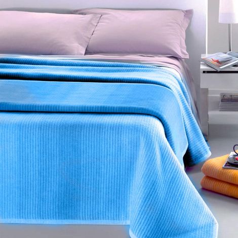 Coperta Misto Lana Matrimoniale 380gr Cober Magic Avio
