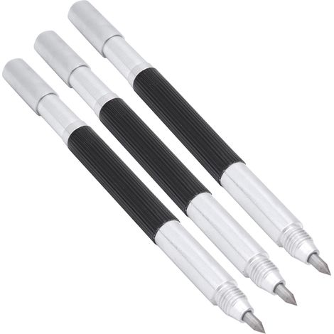 Ce lot de 3 marqueurs métalliques à double pointe en alliage de carbure de tungstène convient à la gravure et à la sculpture sur verre, céramique, carrelage, métal et bois. (1/5)