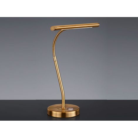 Flexible LED Schreibtischleuchte CURTIS Altmessing, 4-Stufen Dimmer